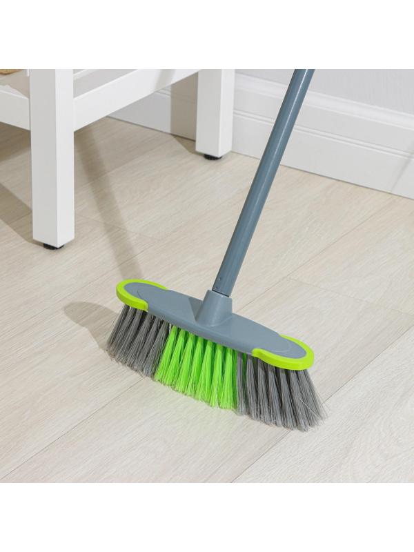 Щётка для пола с отбойниками Доляна, черенок из нержавеющей стали, 27×6×126 см, цвет МИКС