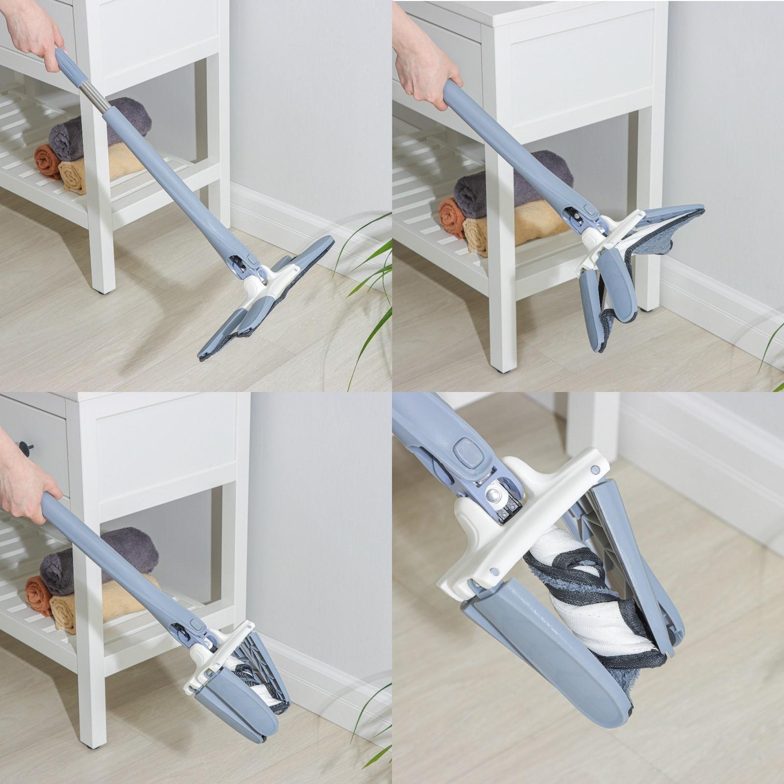 Швабра с отжимом Twist Доляна, насадка из микрофибры 36×14 см, стальная нержавеющая ручка 125 см