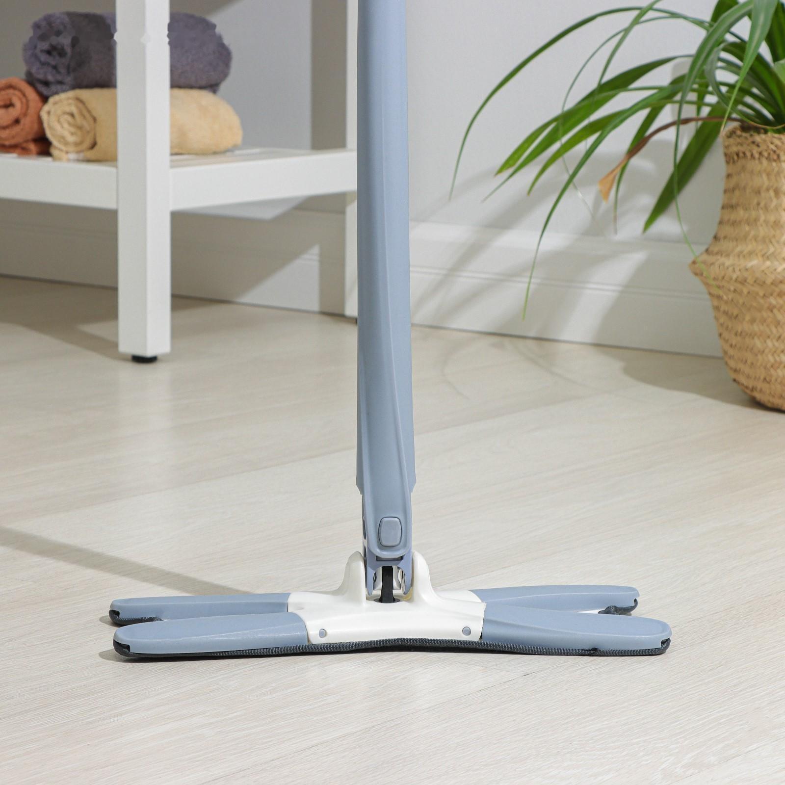 Швабра с отжимом Twist Доляна, насадка из микрофибры 36×14 см, стальная нержавеющая ручка 125 см