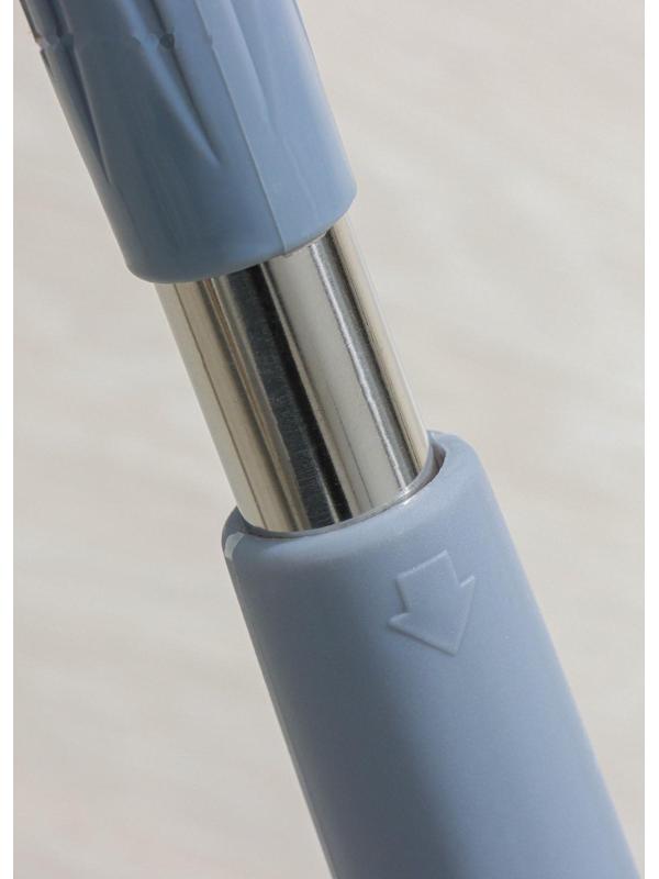 Швабра с отжимом Twist Доляна, насадка из микрофибры 36×14 см, стальная нержавеющая ручка 125 см