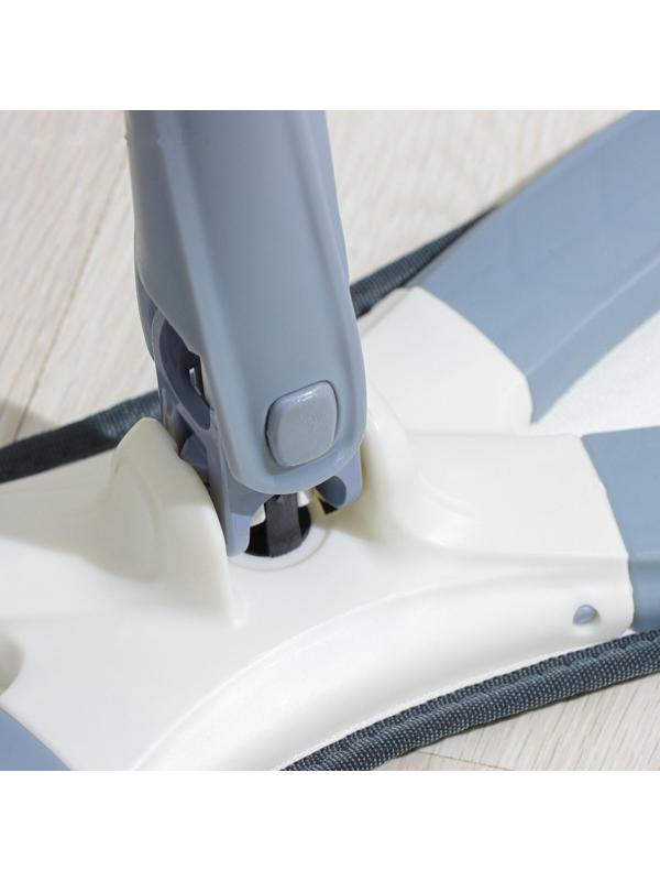 Швабра с отжимом Twist Доляна, насадка из микрофибры 36×14 см, стальная нержавеющая ручка 125 см