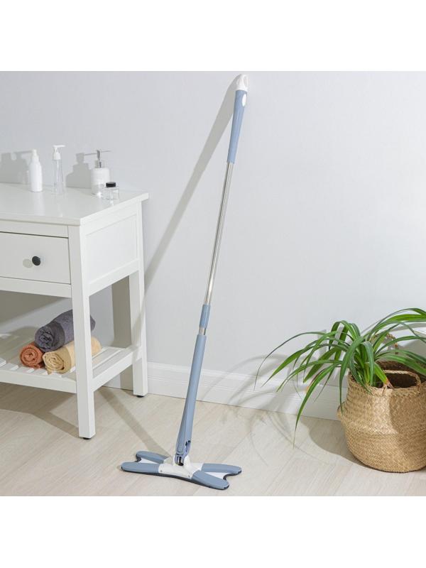 Швабра с отжимом Twist Доляна, насадка из микрофибры 36×14 см, стальная нержавеющая ручка 125 см