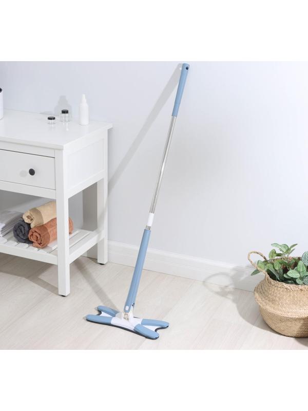 Швабра с отжимом Twist Доляна, насадка из микрофибры 36×14 см, стальная нержавеющая ручка 125 см