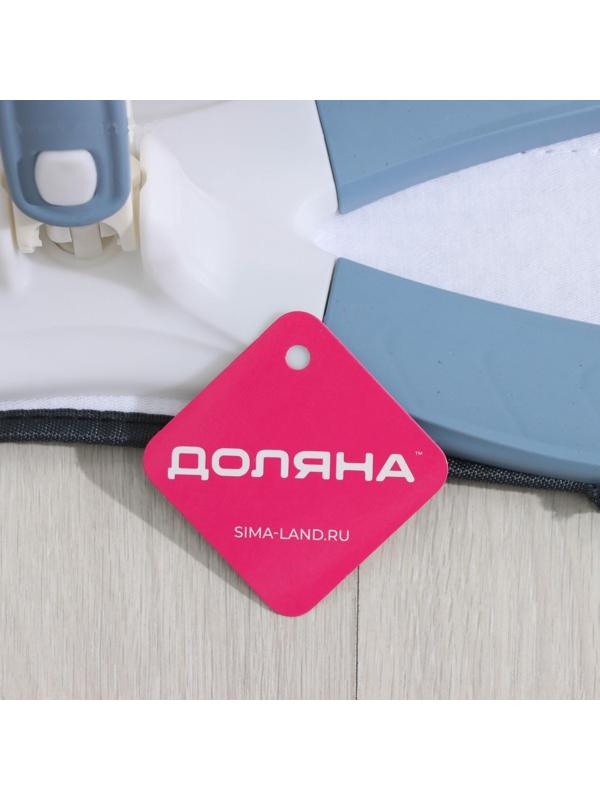 Швабра с отжимом Twist Доляна, насадка из микрофибры 36×14 см, стальная нержавеющая ручка 125 см