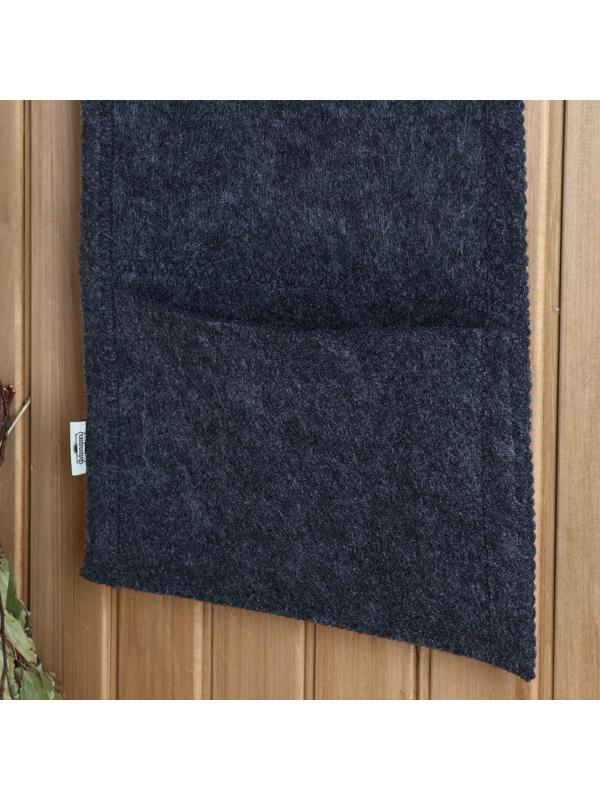 Коврик банный настенный, войлок, 3 кармана 79х36 см черный