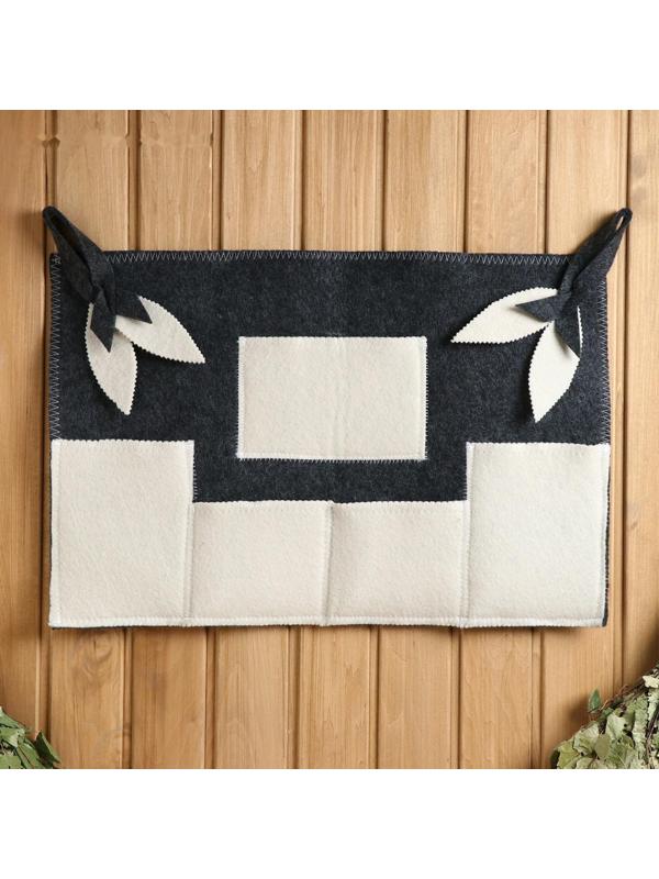 Коврик банный настенный, войлок,  5 кармана 60х40 см