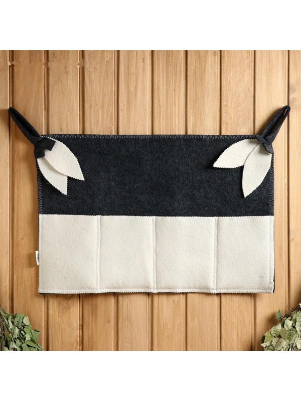 Коврик банный настенный, войлок,  4 кармана 60х40 см