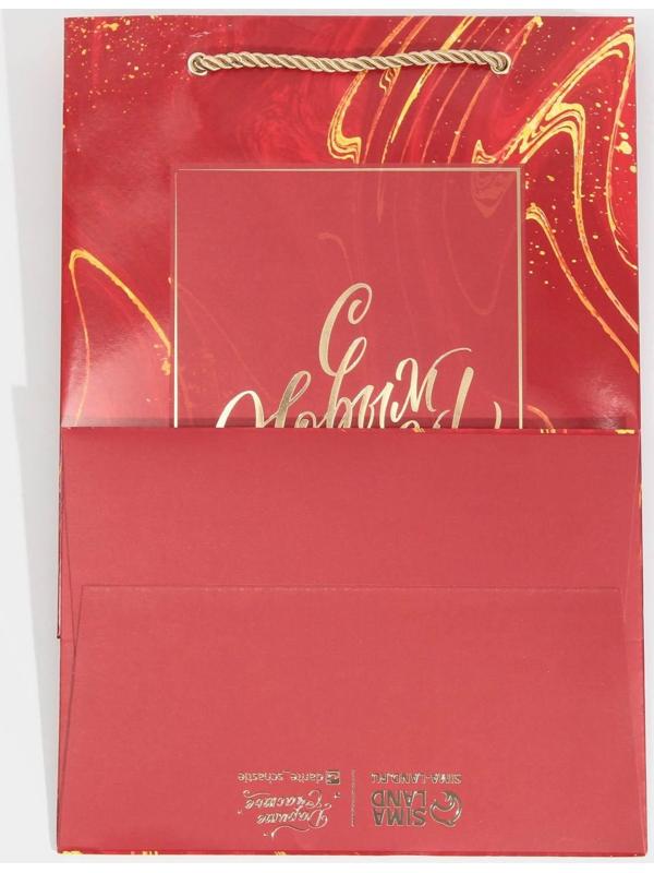 Пакет ламинированный «Рубин», 21 × 30 × 15 см