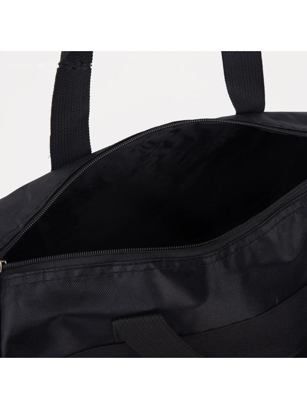 Сумка спортивная на молнии, длинный ремень цвет чёрный