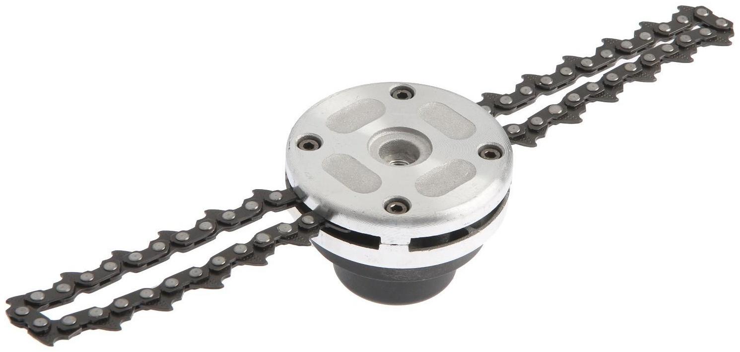 Катушка для триммера с цепью ТУНДРА, алюминиевый корпус, М10 х 1.25 левая