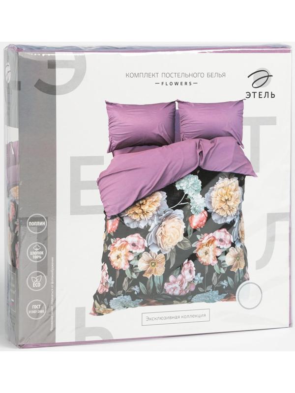 Постельное бельё Этель 2 сп Flowers 175х215 см, 200х220 см, 50х70 см-2 шт, поплин, 125 г/м2