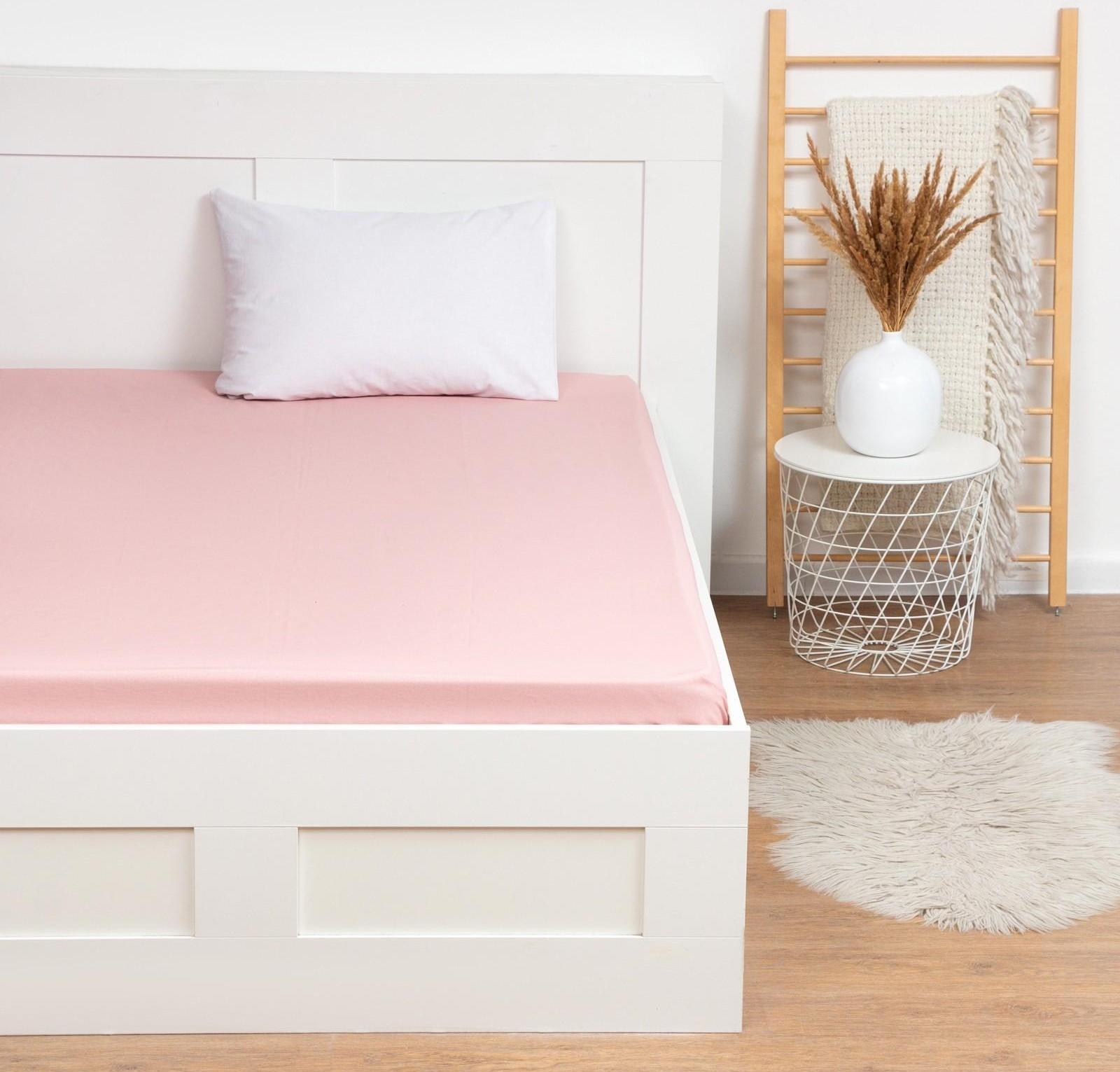 Простыня на резинке Этель 160х200х25, цвет розовый, 100% хлопок, бязь 125г/м2