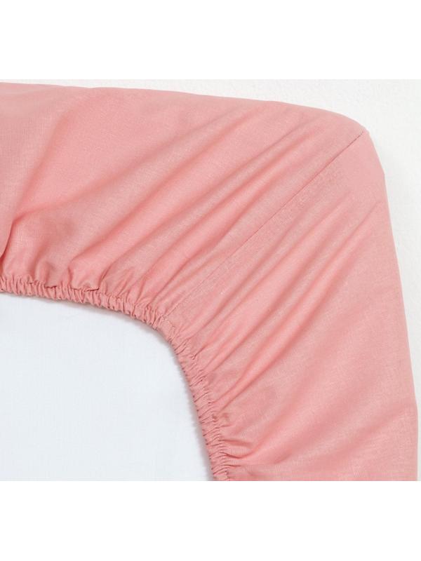 Простыня на резинке Этель 160х200х25, цвет розовый, 100% хлопок, бязь 125г/м2