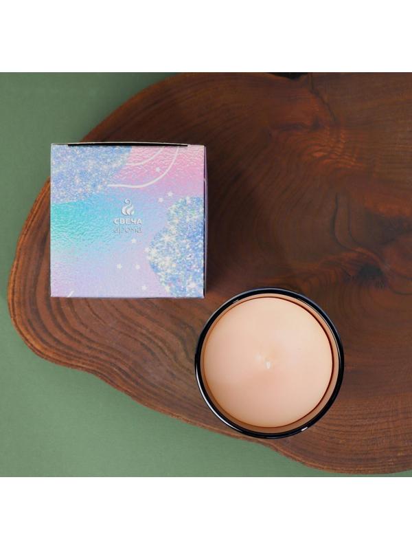 Новогодняя свеча в стакане «Зима-волшебное время», аромат ваниль, 7 х 7 х 7,7 см.