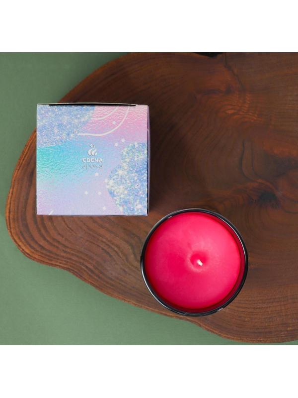 Новогодняя свеча в стакане «Зима-время чудес», аромат вишня, 7 х 7 х 7,7 см.