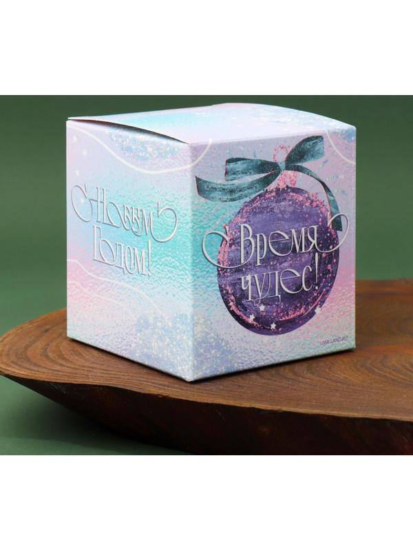 Новогодняя свеча в стакане «Зима-время чудес», аромат вишня, 7 х 7 х 7,7 см.