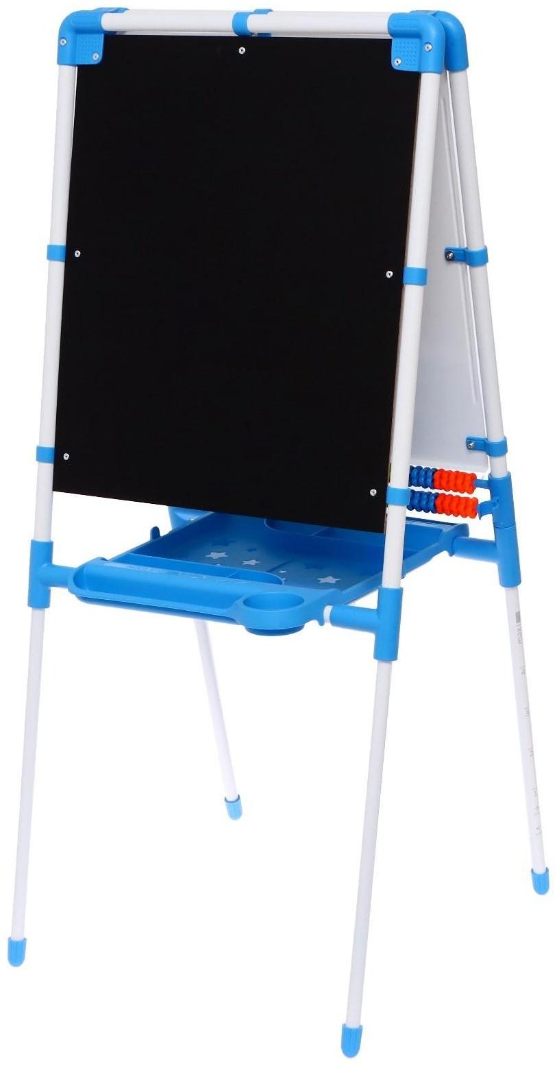 Мольберт двусторонний регулируется по высоте 1, цвет голубой