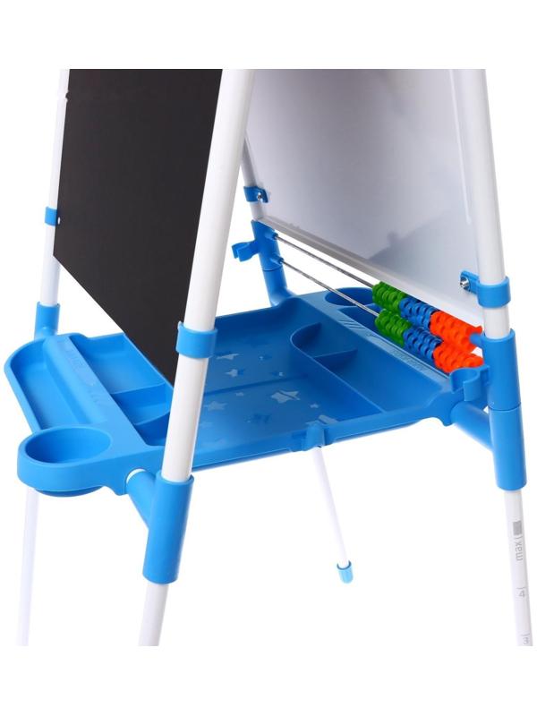 Мольберт двусторонний регулируется по высоте 1, цвет голубой