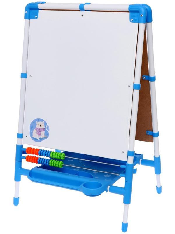 Мольберт двусторонний регулируется по высоте 1, цвет голубой