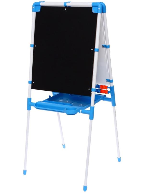 Мольберт двусторонний регулируется по высоте 1, цвет голубой
