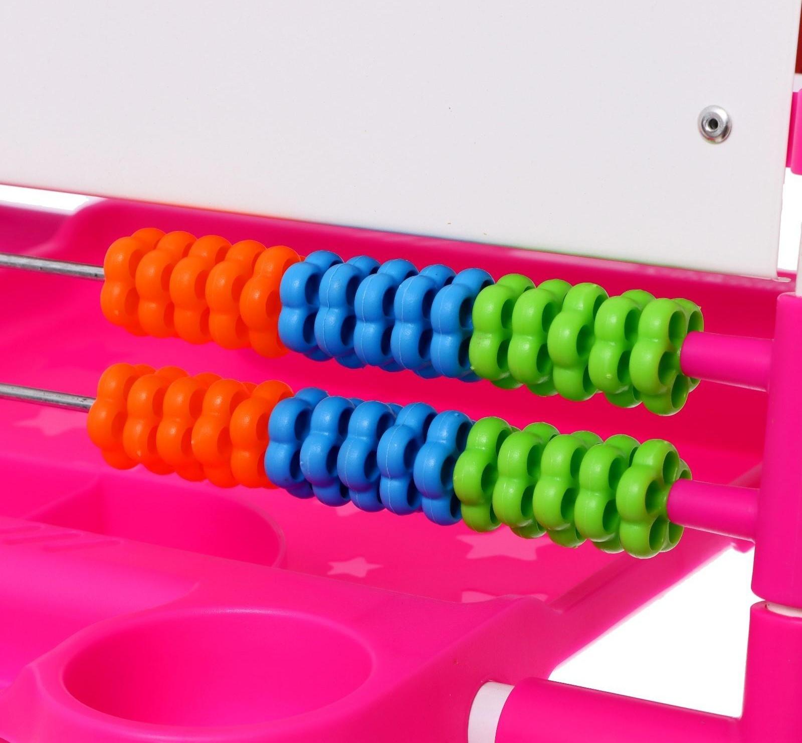 Мольберт двусторонний регулируется по высоте 1, цвет розовый