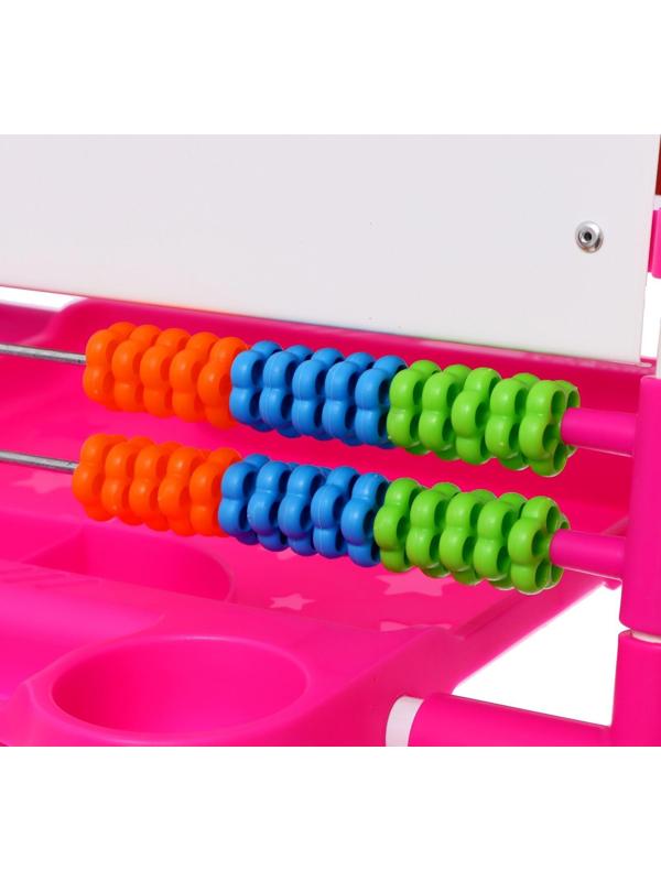 Мольберт двусторонний регулируется по высоте 1, цвет розовый