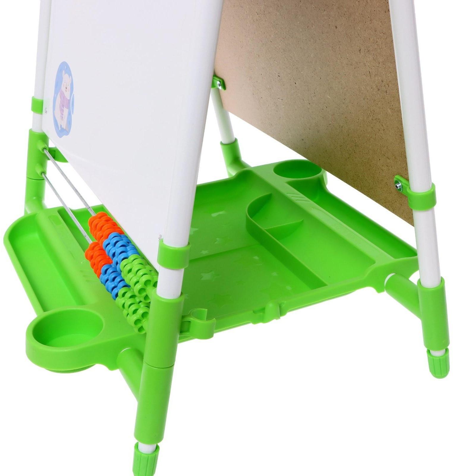 Мольберт детский двусторонний «Доска знаний», регулируется по высоте, цвет салатовый