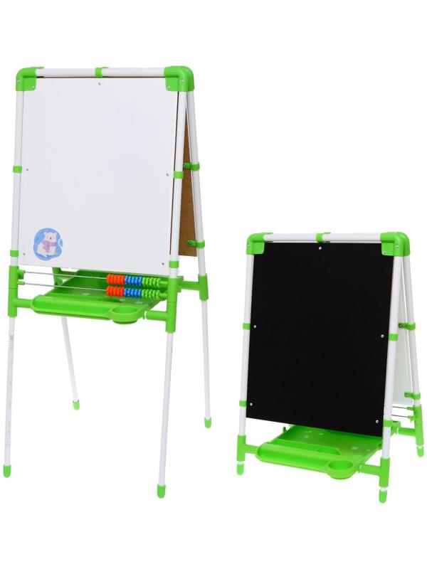 Мольберт детский двусторонний «Доска знаний», регулируется по высоте, цвет салатовый