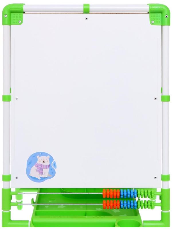Мольберт детский двусторонний «Доска знаний», регулируется по высоте, цвет салатовый