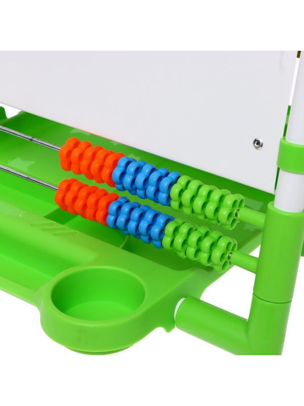 Мольберт детский двусторонний «Доска знаний», регулируется по высоте, цвет салатовый