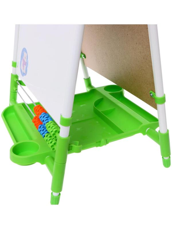 Мольберт детский двусторонний «Доска знаний», регулируется по высоте, цвет салатовый