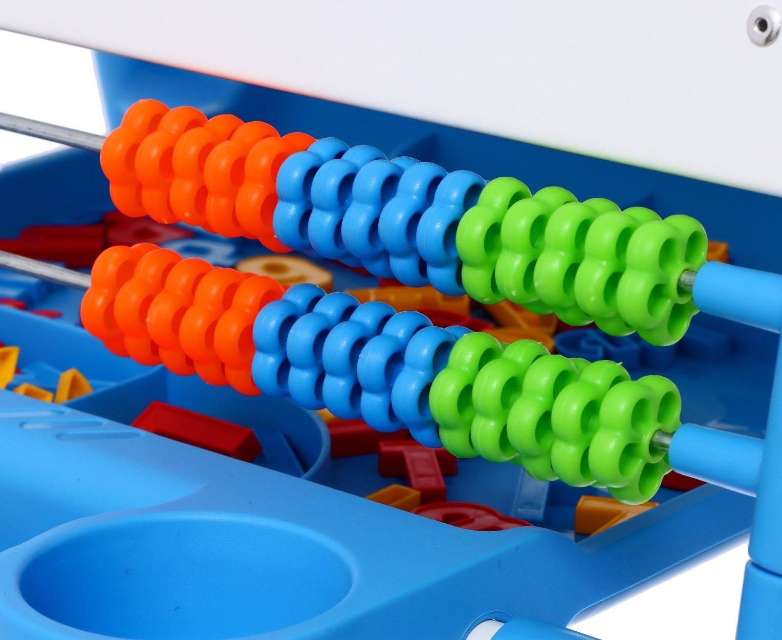 Мольберт детский двусторонний «Доска знаний», регулируется по высоте, + учебные принадлежности, цвет голубой