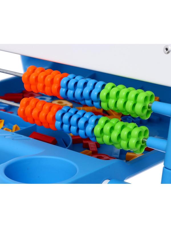 Мольберт детский двусторонний «Доска знаний», регулируется по высоте, + учебные принадлежности, цвет голубой