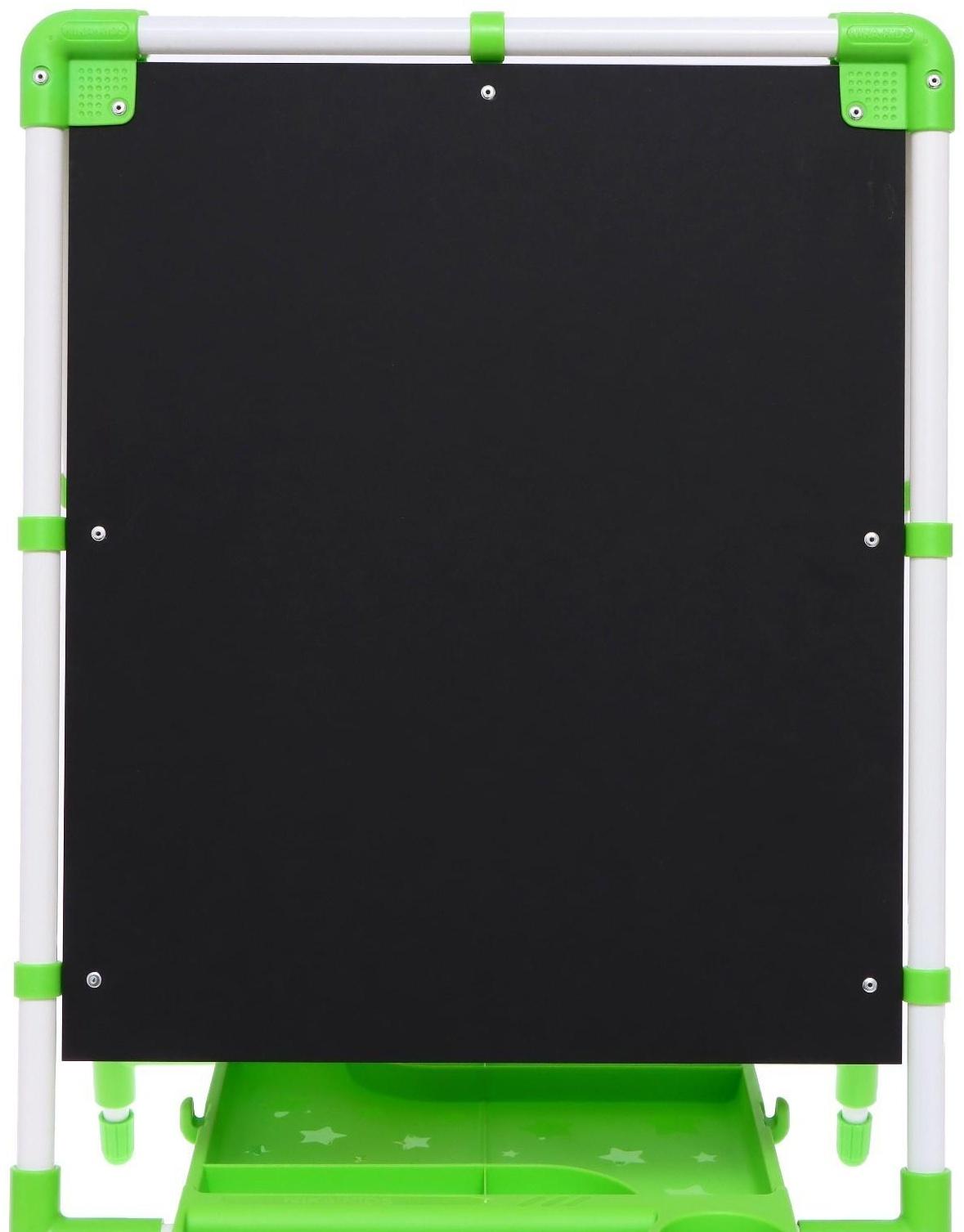 Мольберт детский двусторонний «Доска знаний», регулируется по высоте, + учебные принадлежности, цвет салатовый