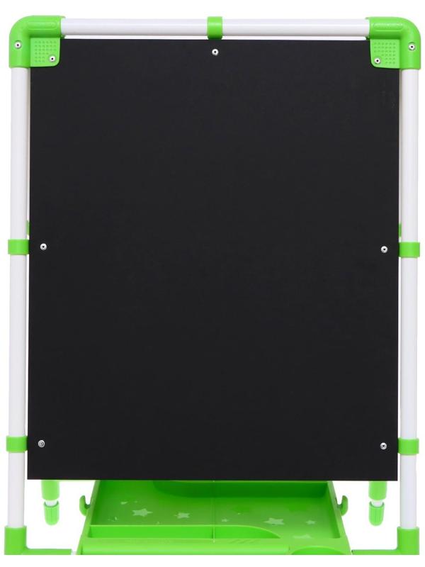 Мольберт детский двусторонний «Доска знаний», регулируется по высоте, + учебные принадлежности, цвет салатовый