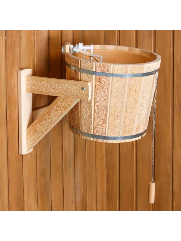 Обливное устройство 16 л, с пластиковой вставкой Русский узор