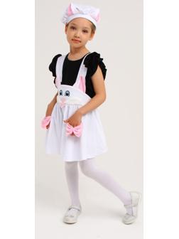 Карнавальный костюм «Кошечка белая с мордочкой», плюш, р. 30, рост 110-116 см