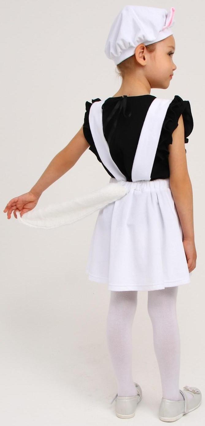 Карнавальный костюм «Кошечка белая с мордочкой», плюш, р. 32, рост 122-128 см