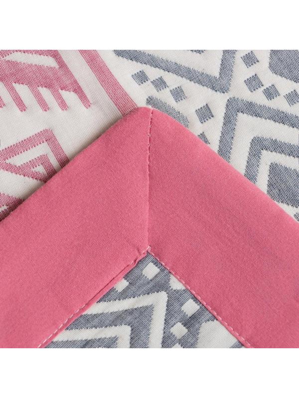 Покрывало хлопковое Этель «Инди» 150х240±5 см, цвет серо-розовый,100%хлопок, 300гр/м2