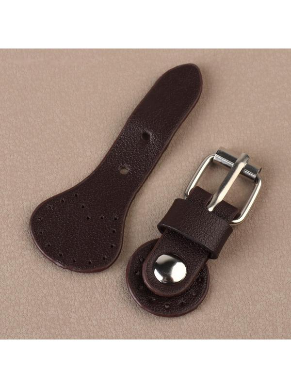 Застёжка для сумки на кнопке, 8 × 3 см, цвет коричневый