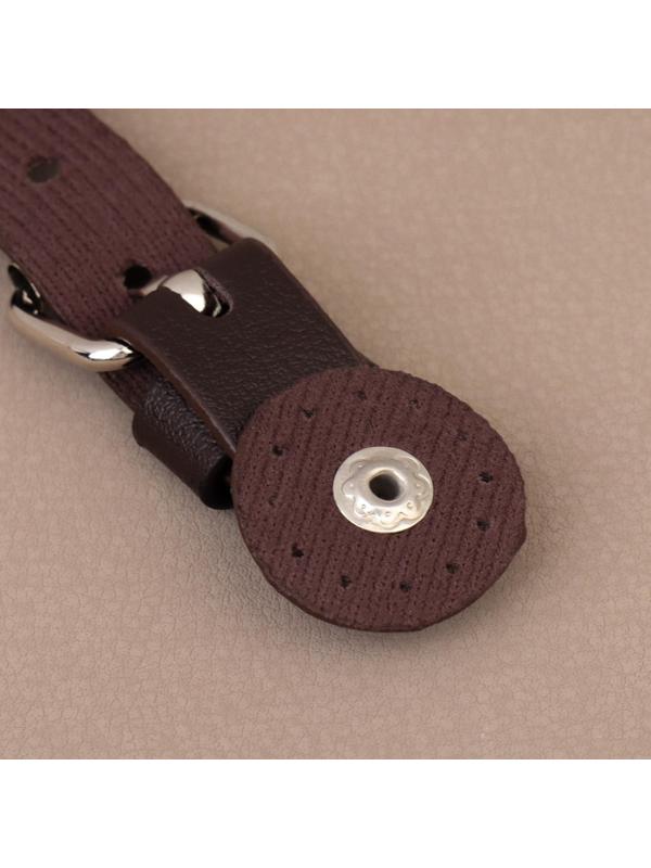 Застёжка для сумки на кнопке, 8 × 3 см, цвет коричневый