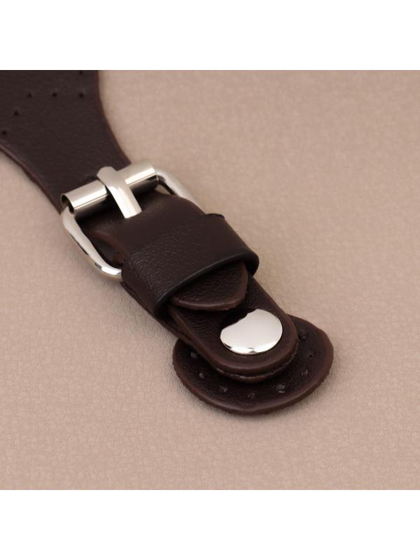 Застёжка для сумки на кнопке, 8 × 3 см, цвет коричневый