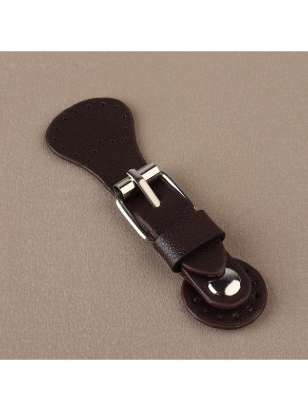 Застёжка для сумки на кнопке, 8 × 3 см, цвет коричневый