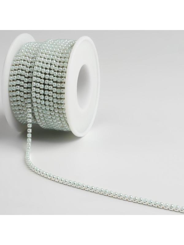 Цепь с жемчугом, 2 мм, SS6, 9 ± 1 м, цвет МИКС