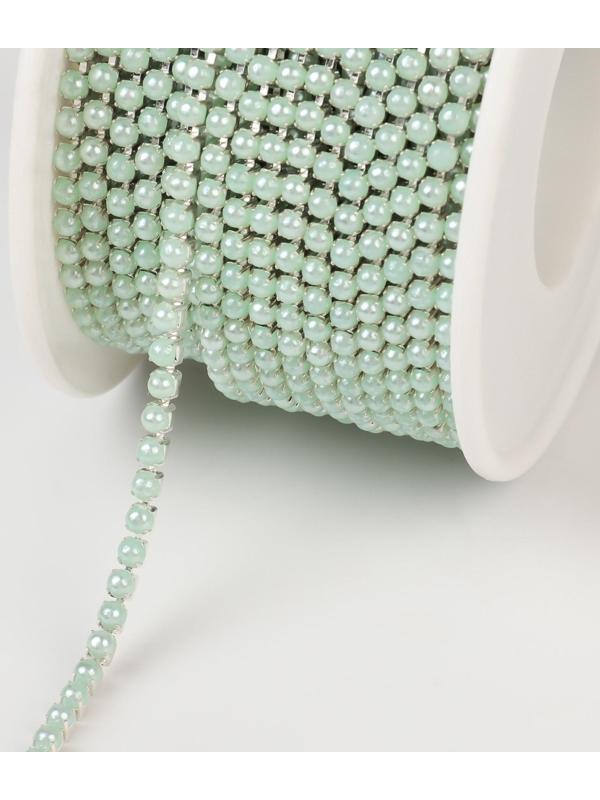 Цепь с жемчугом, 2 мм, SS6, 9 ± 1 м, цвет МИКС