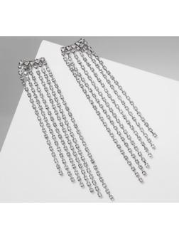 Серьги висячие со стразами 