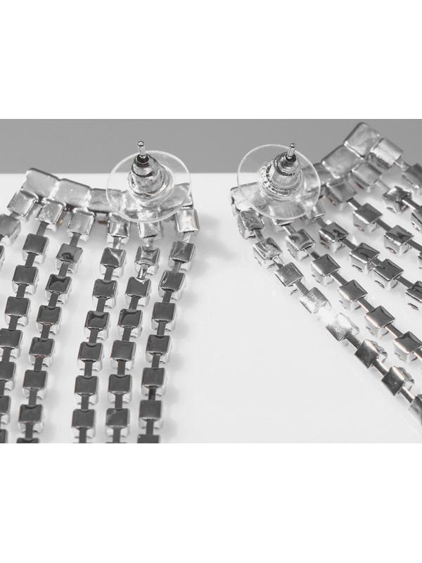 Серьги висячие со стразами 