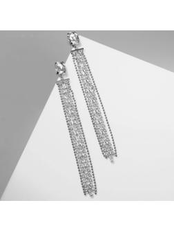 Серьги висячие со стразами 