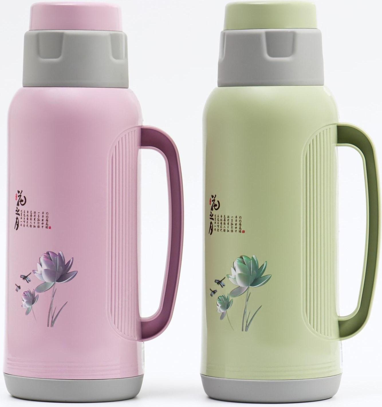 Термос со стеклянной колбой, 2 л, сохраняет тепло 24 ч, микс