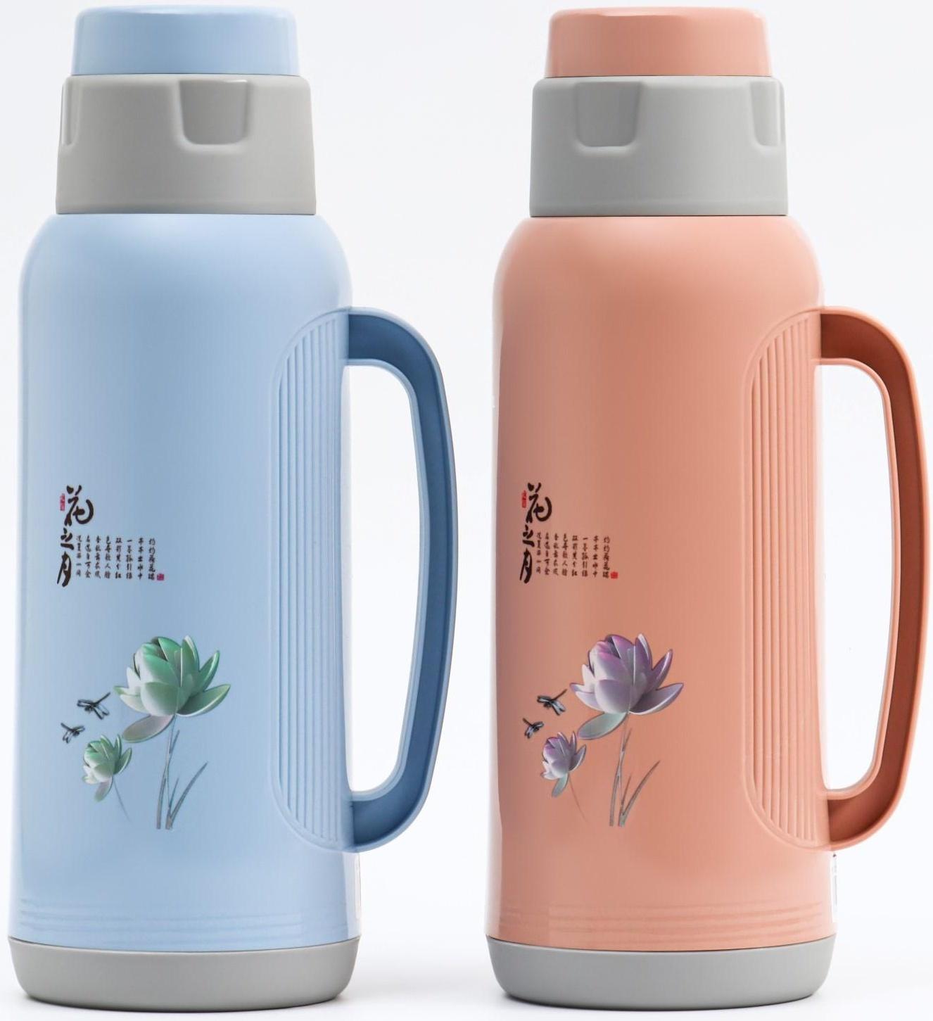 Термос со стеклянной колбой, 2 л, сохраняет тепло 24 ч, микс